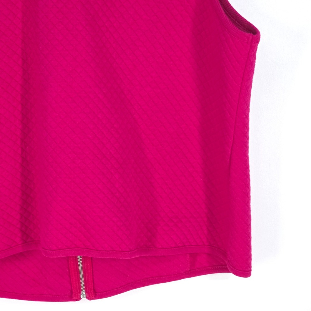 Karen Scott Sport Quilted Full Zip Vest Woman 2X Pink Barbiecore Athleisure Cozy - Picture 16 of 16